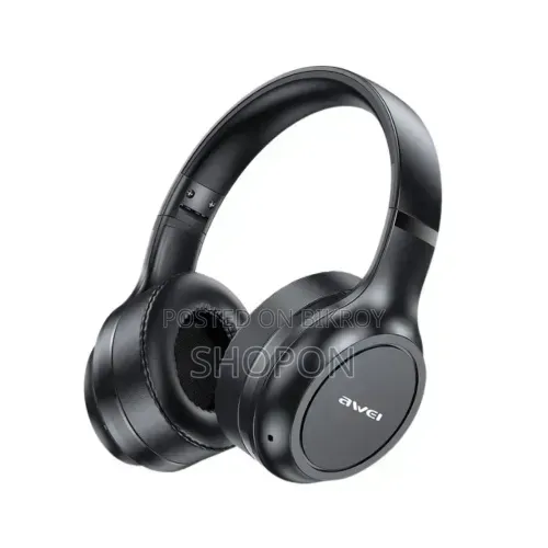 Awei AT5 ANC Wireless Bluetooth Headphone - Black - 08 Hours Battery