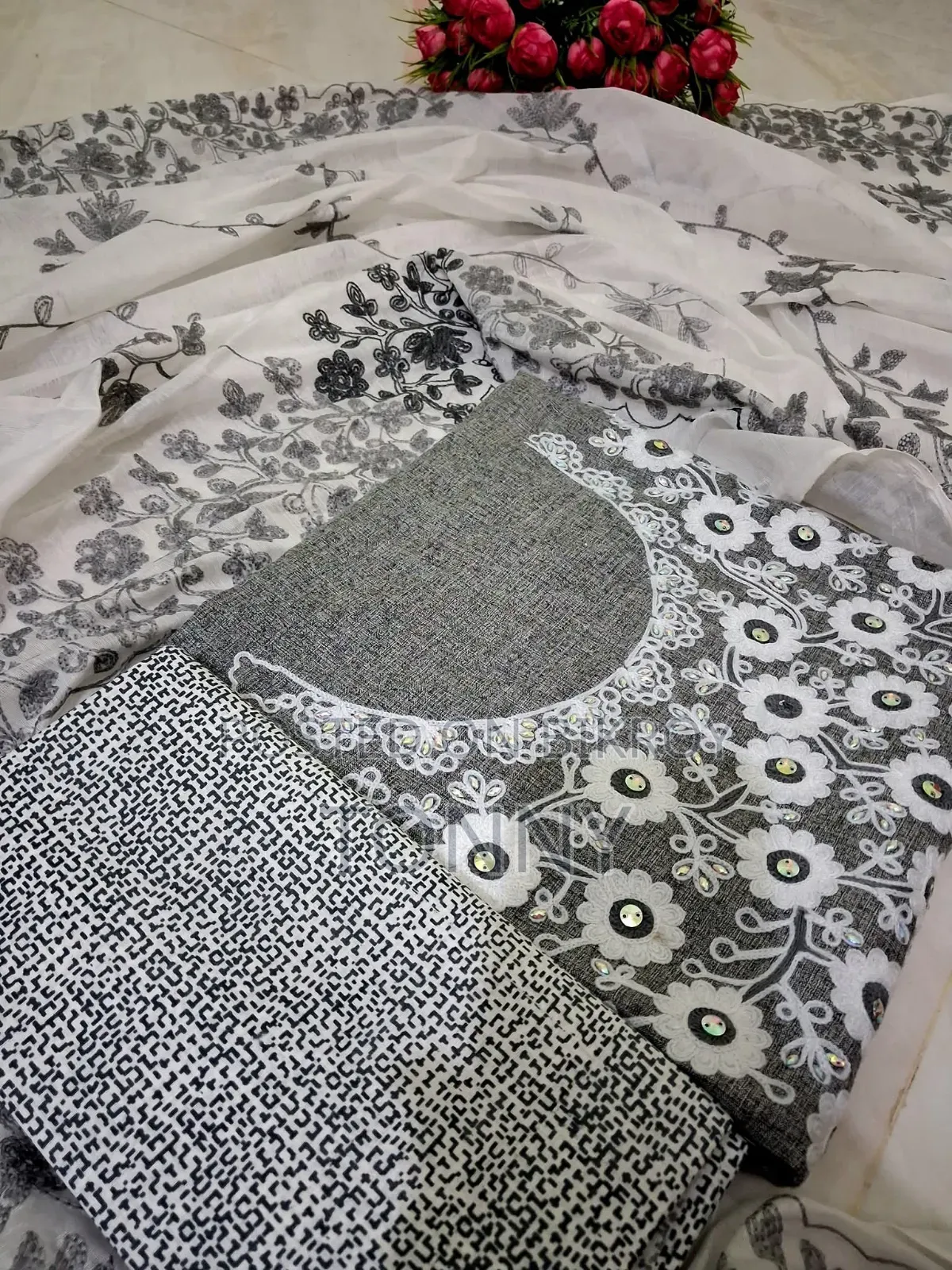 Best collection of premium cotton, linen, batik, and all-over sequin work three-pieces