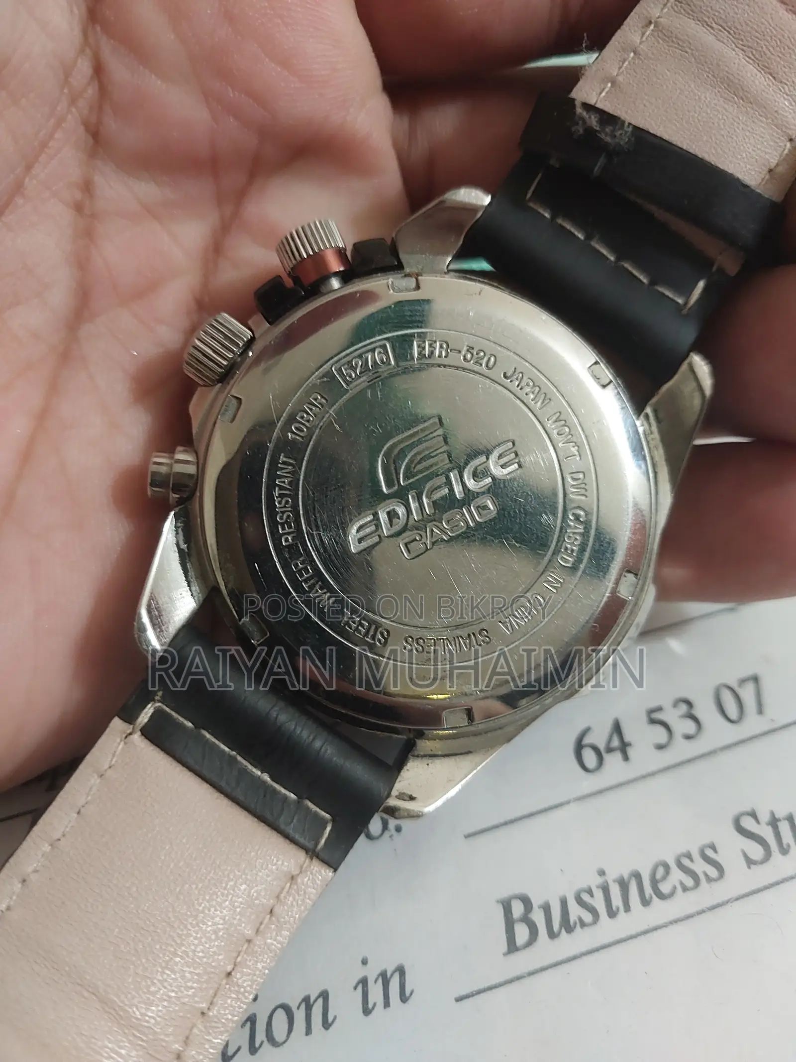Original Casio Edifice Chronograph Watch – Premium Black & Gold Design