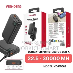 VEN-DENS 30000mAh Fast Charging Power Bank (Model VD-PB062)