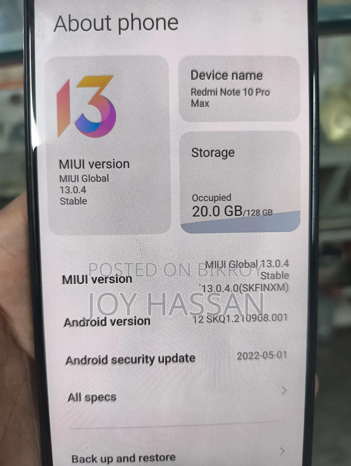 Xiaomi Redmi Note 10 Pro Max 128 GB Red