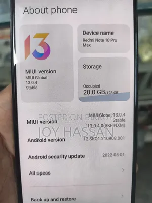 Xiaomi Redmi Note 10 Pro Max 128 GB Red