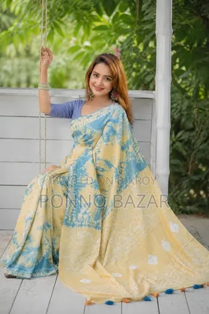 🌿ন্যাচারাল সিল্ক শিবুড়ি টাই ডাই শাড়ি।