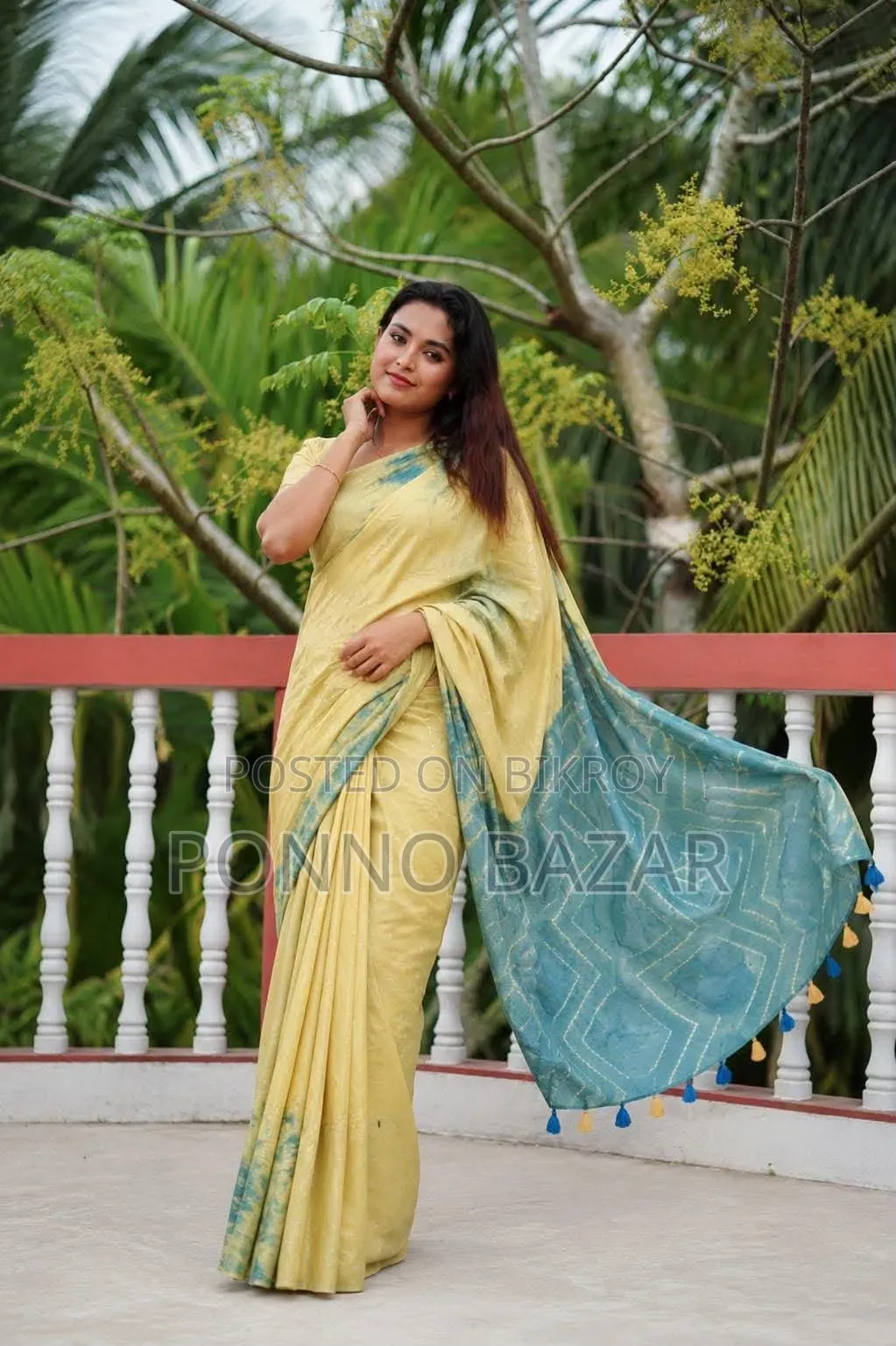 🌿ন্যাচারাল সিল্ক শিবুড়ি টাই ডাই শাড়ি।
