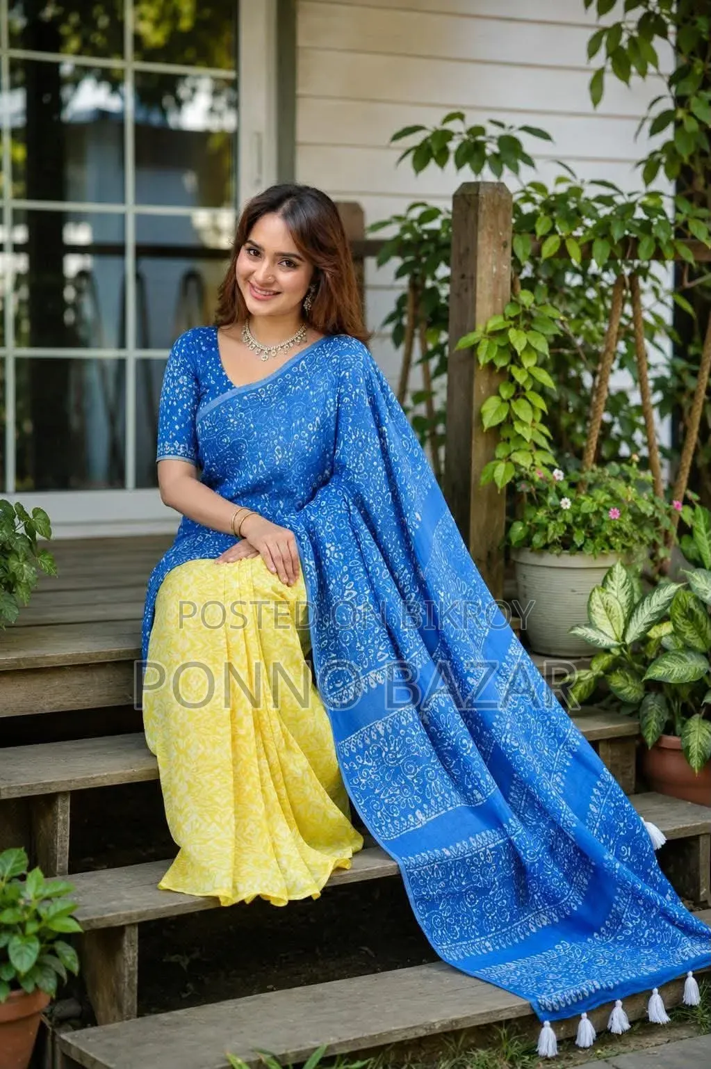 🌿ন্যাচারাল সিল্ক শিবুড়ি টাই ডাই শাড়ি।