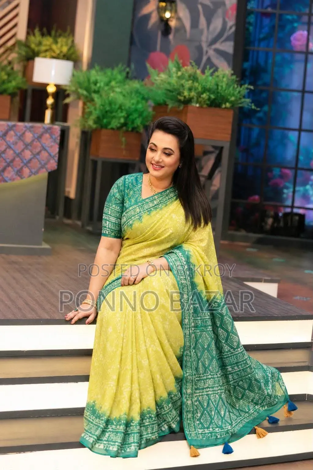🌿ন্যাচারাল সিল্ক শিবুড়ি টাই ডাই শাড়ি।