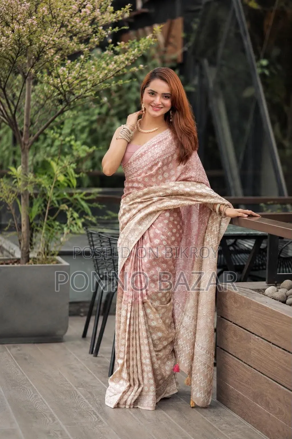 🌿ন্যাচারাল সিল্ক শিবুড়ি টাই ডাই শাড়ি।