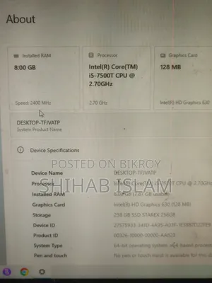 Desktop Computer Asus 8GB Intel Core i5 SSD 256GB