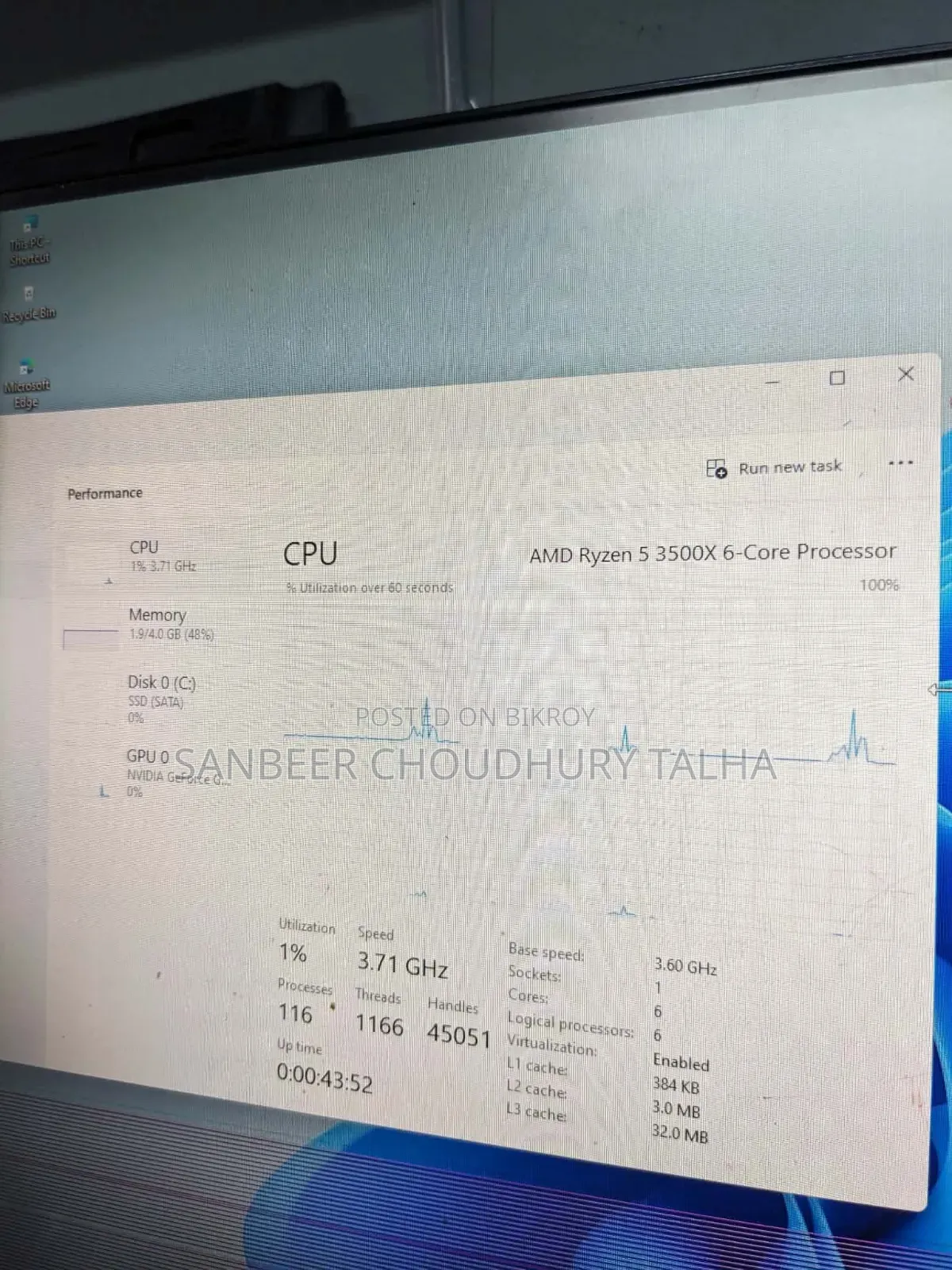 এএমডি রাইজেন ৫ ৩৫০০এক্স - ৬ কোর/৬ থ্রেড