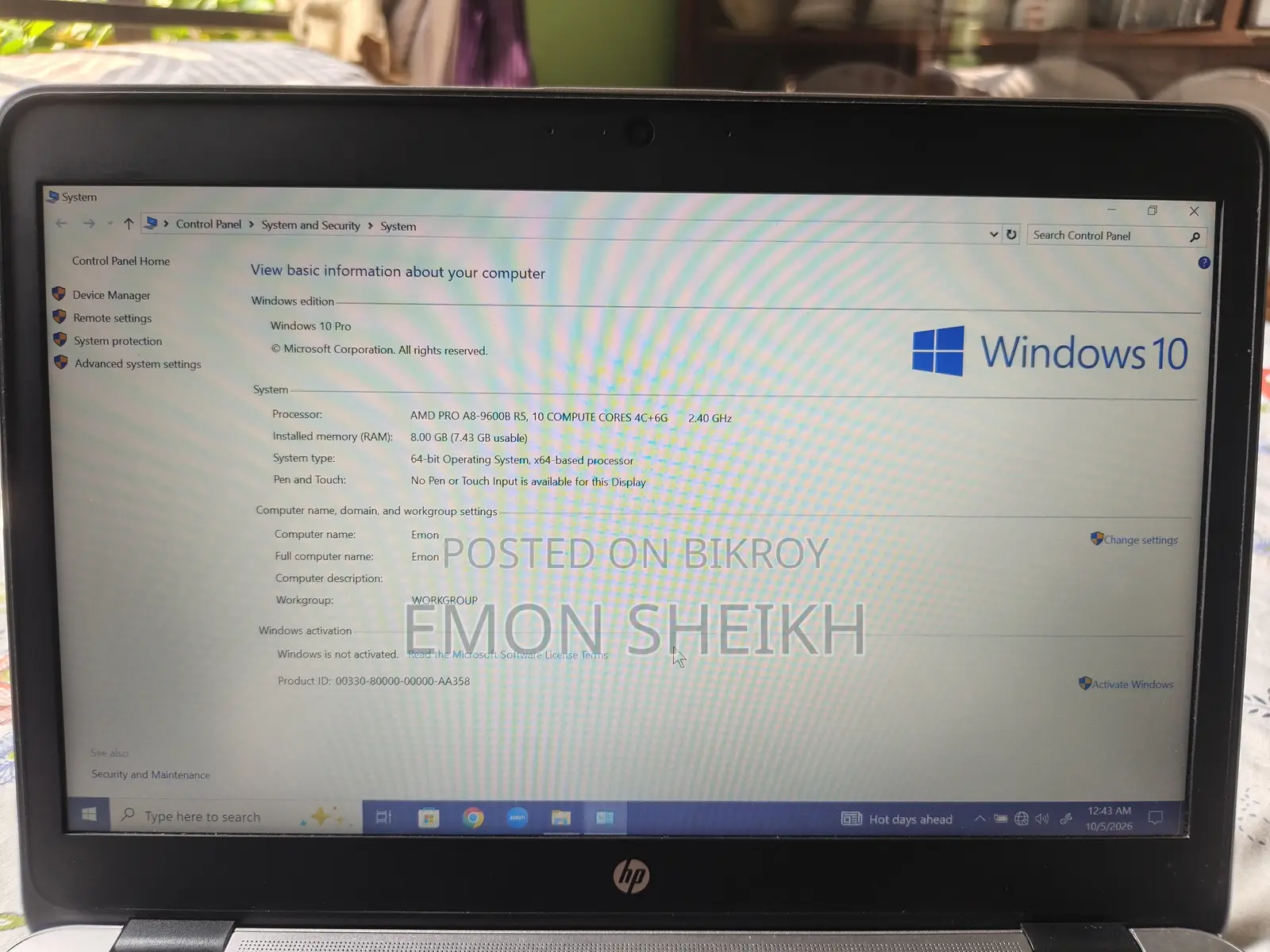 Laptop HP MT43 8GB AMD A8 SSD 256GB