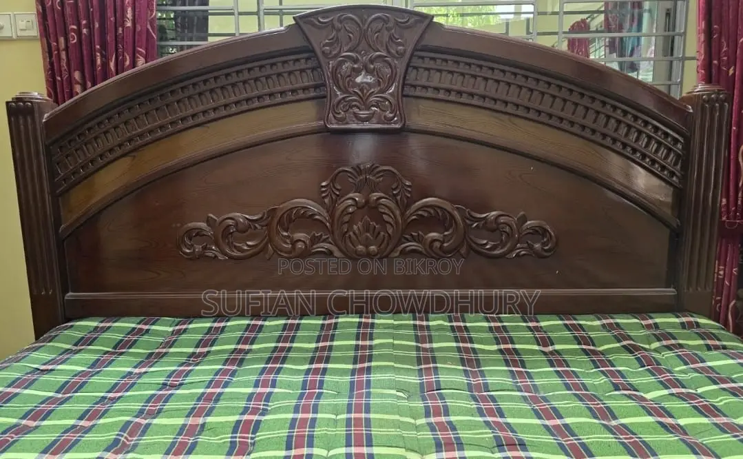 উডেন বেড আলমিরা ড্রেসিং টেবিল সেট