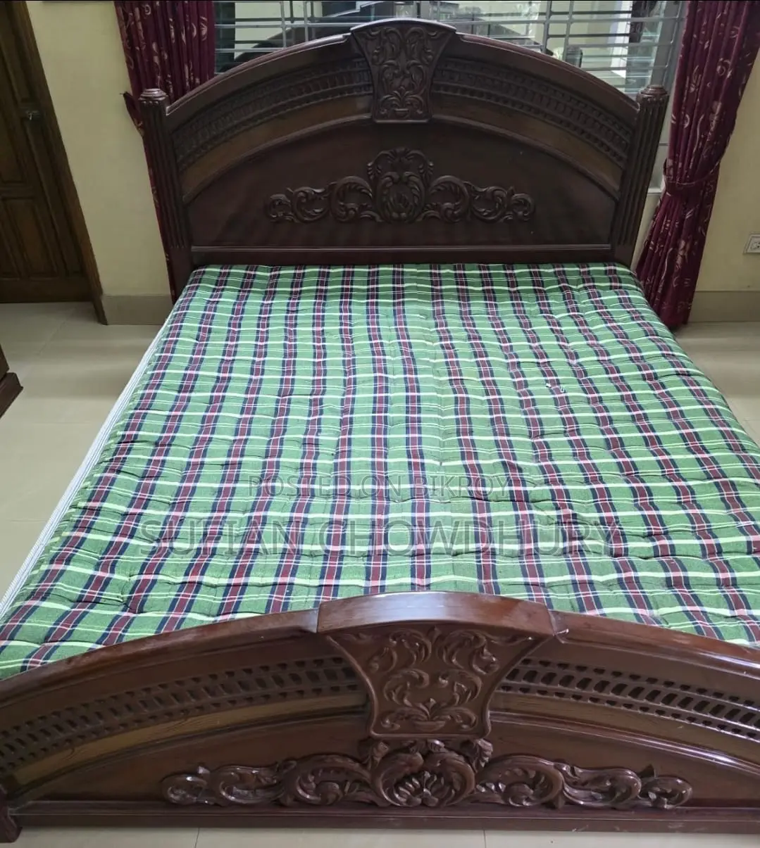 উডেন বেড আলমিরা ড্রেসিং টেবিল সেট