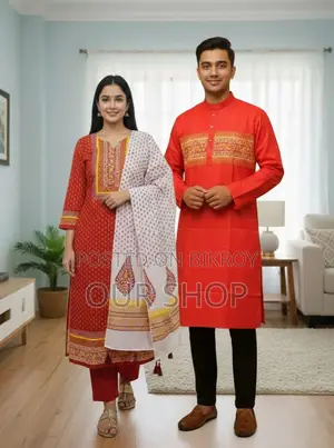 পাঞ্জাবি থ্রি পিস কাপল সেট