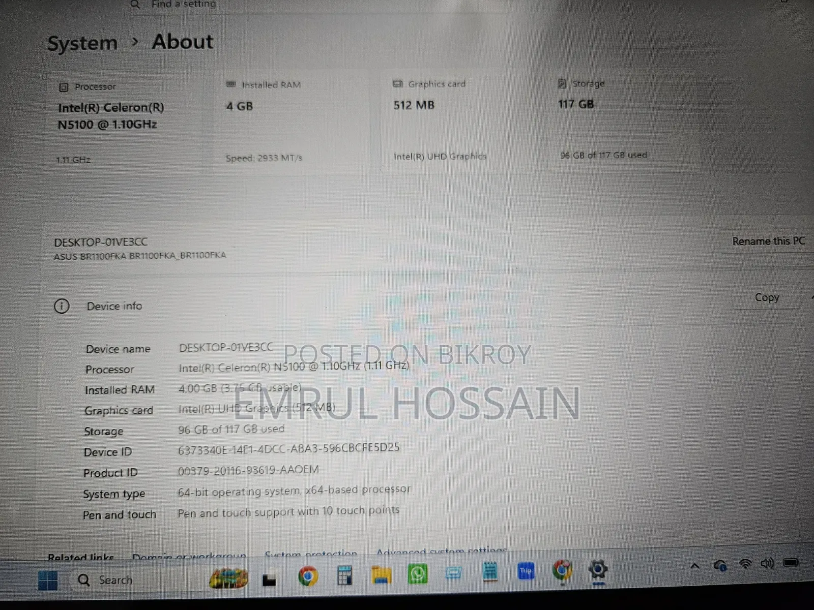 Laptop Asus ASUSPRO B9440UA 4GB Intel Celeron HDD 128GB