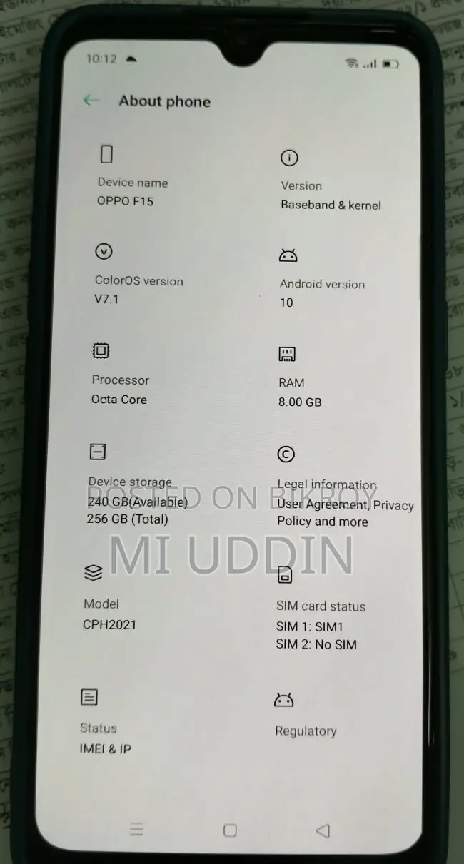 Oppo F15 256 GB Blue