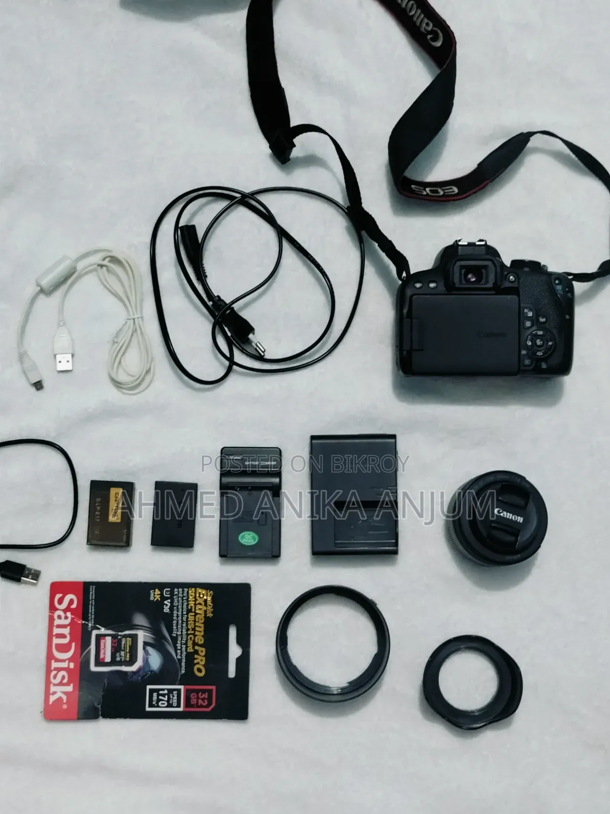 Canon 800D + 50mm Prime Lens Full Setup for Sale