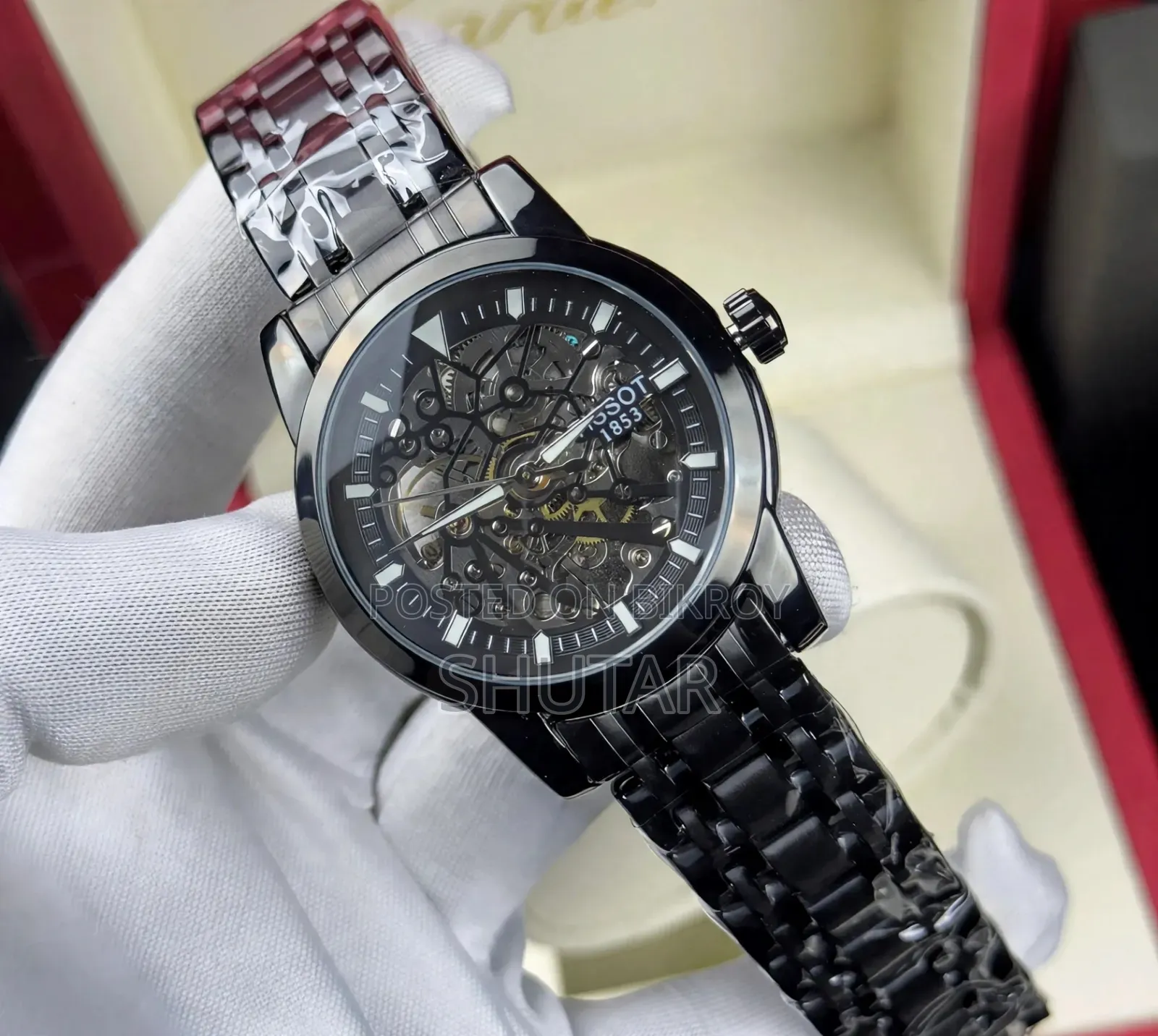Tissot 1853 Skeleton Automatic Watche Full Black - New Condition