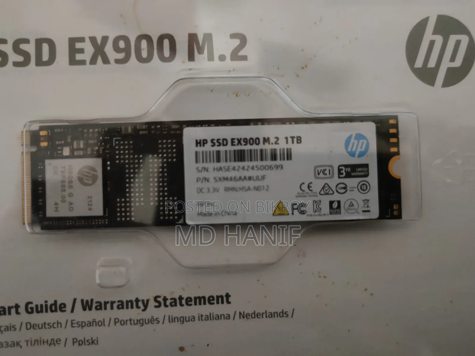 HP Ex900 1tb M.2 2280 Pcie SSD