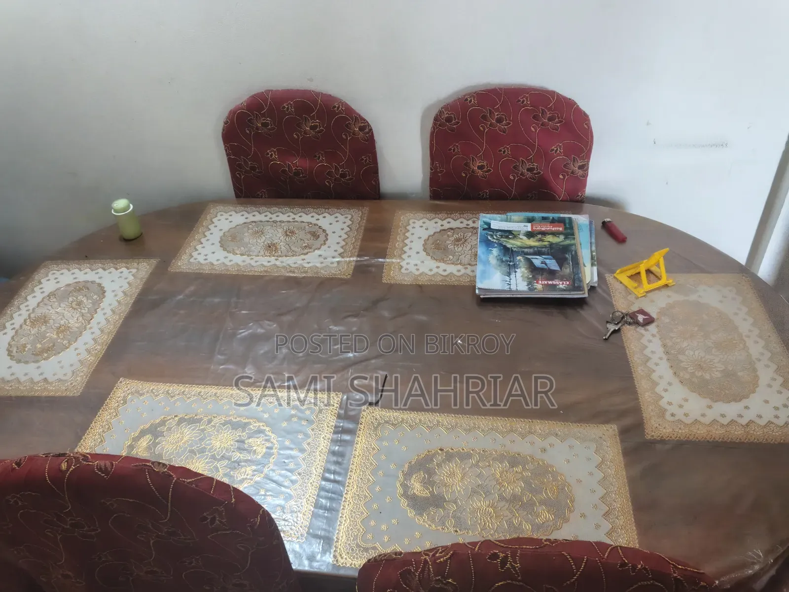 অরিজিনাল সেঁকুন গাছের ডাইনিং টেবিল। টেবিলের সাথে ২সেট কভার ফ্রী