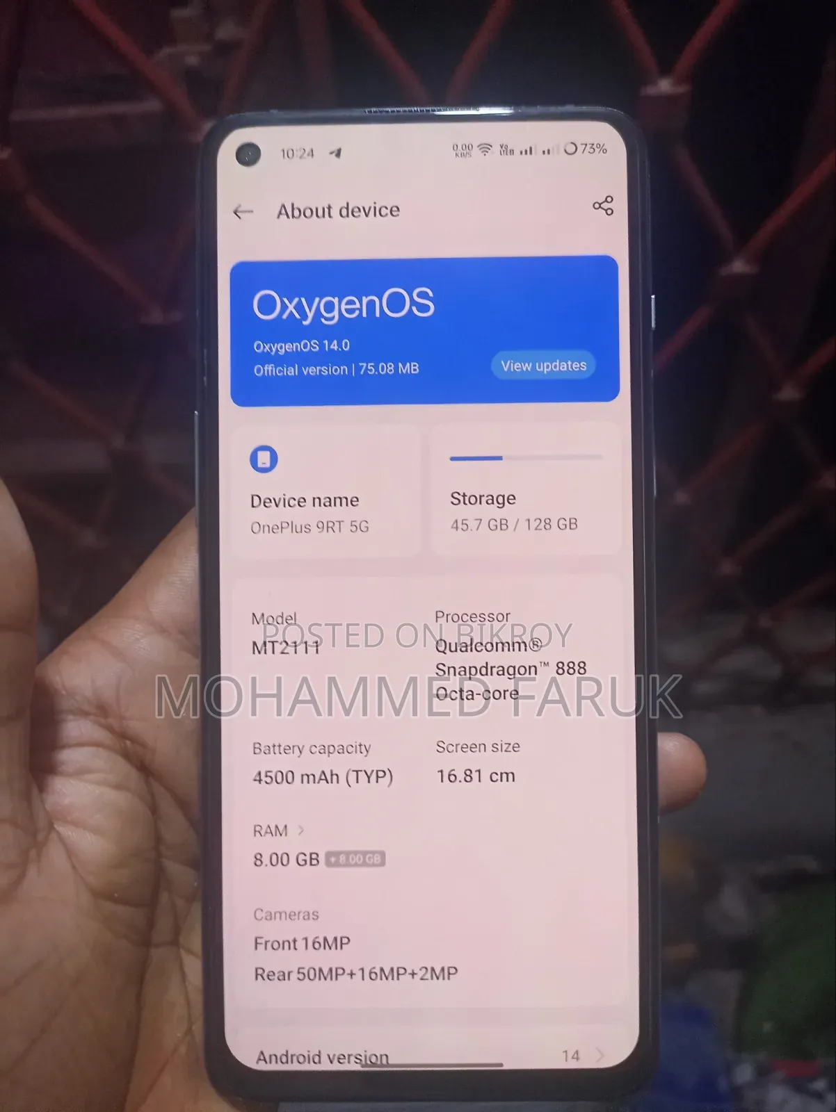 OnePlus 9RT 5G 128 GB Blue
