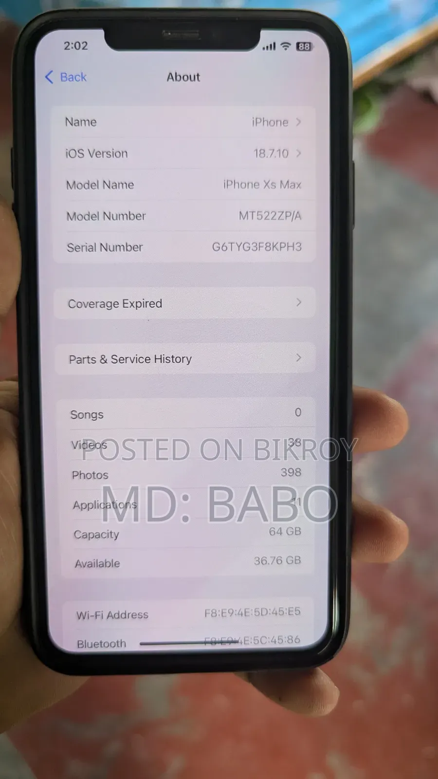 অ্যাপল আইফোন এক্সএস ম্যাক্স ৬৪ জিবি রোজ গোল্ড