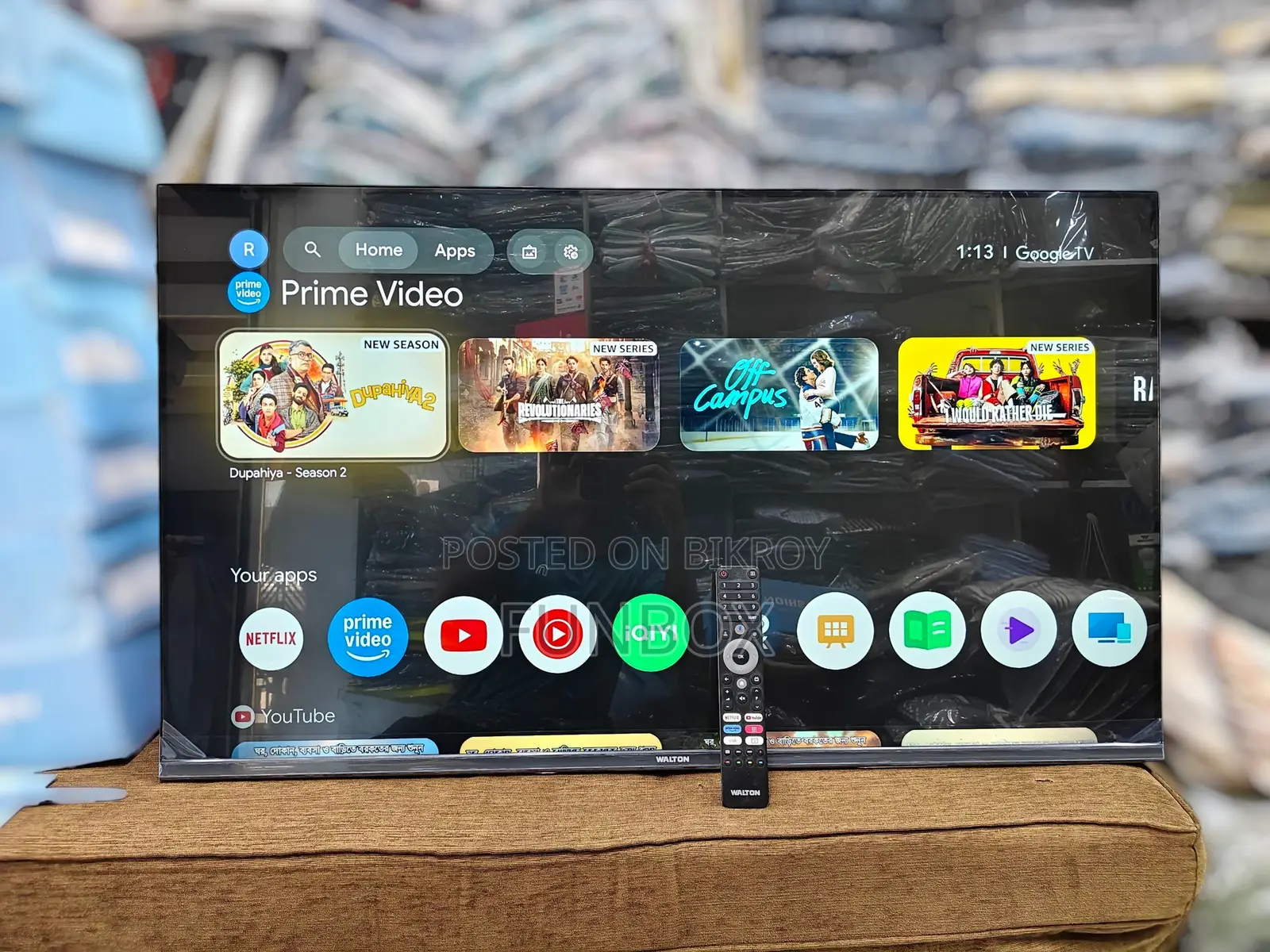 Used Walton 4K UHD Google Smart TV Model W43C9MG
