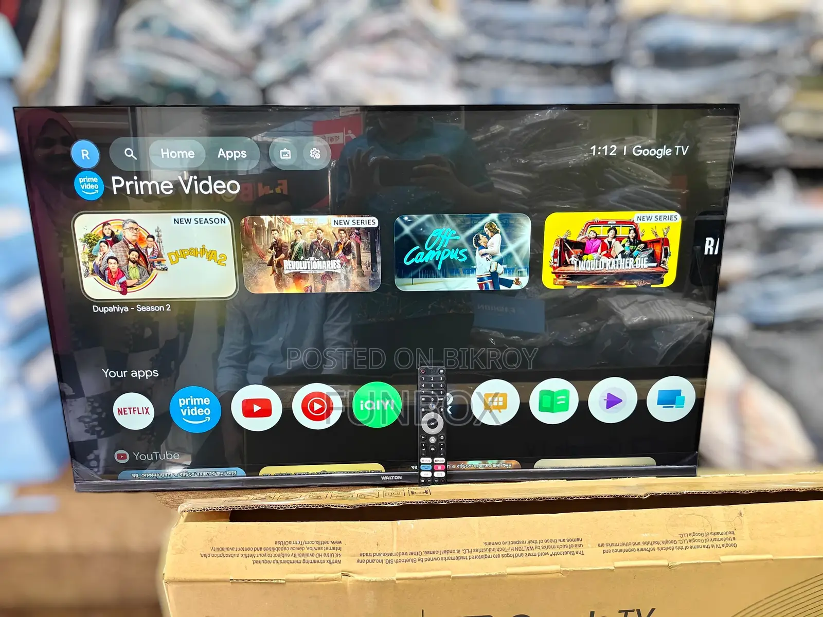 Used Walton 4K UHD Google Smart TV Model W43C9MG