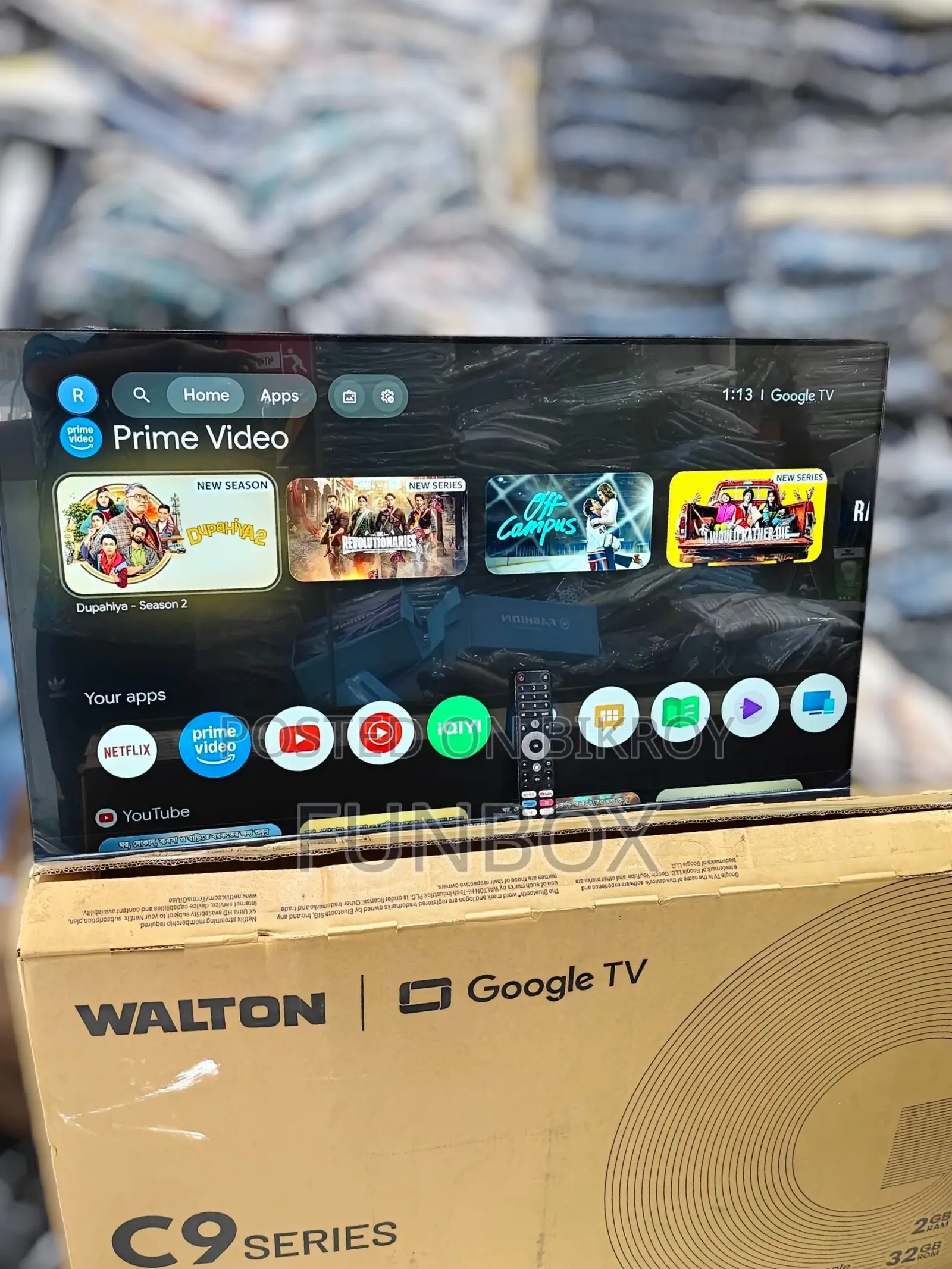 Used Walton 4K UHD Google Smart TV Model W43C9MG