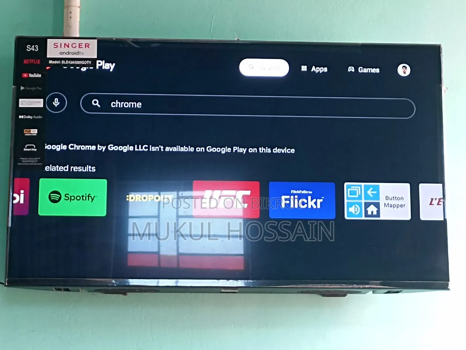 Singer Android TV 43" SLE43A500GOTV