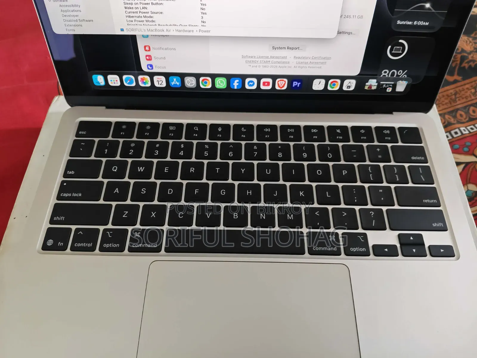 Laptop Apple MacBook Air 2025 M4 16GB Apple M4 SSD 256GB