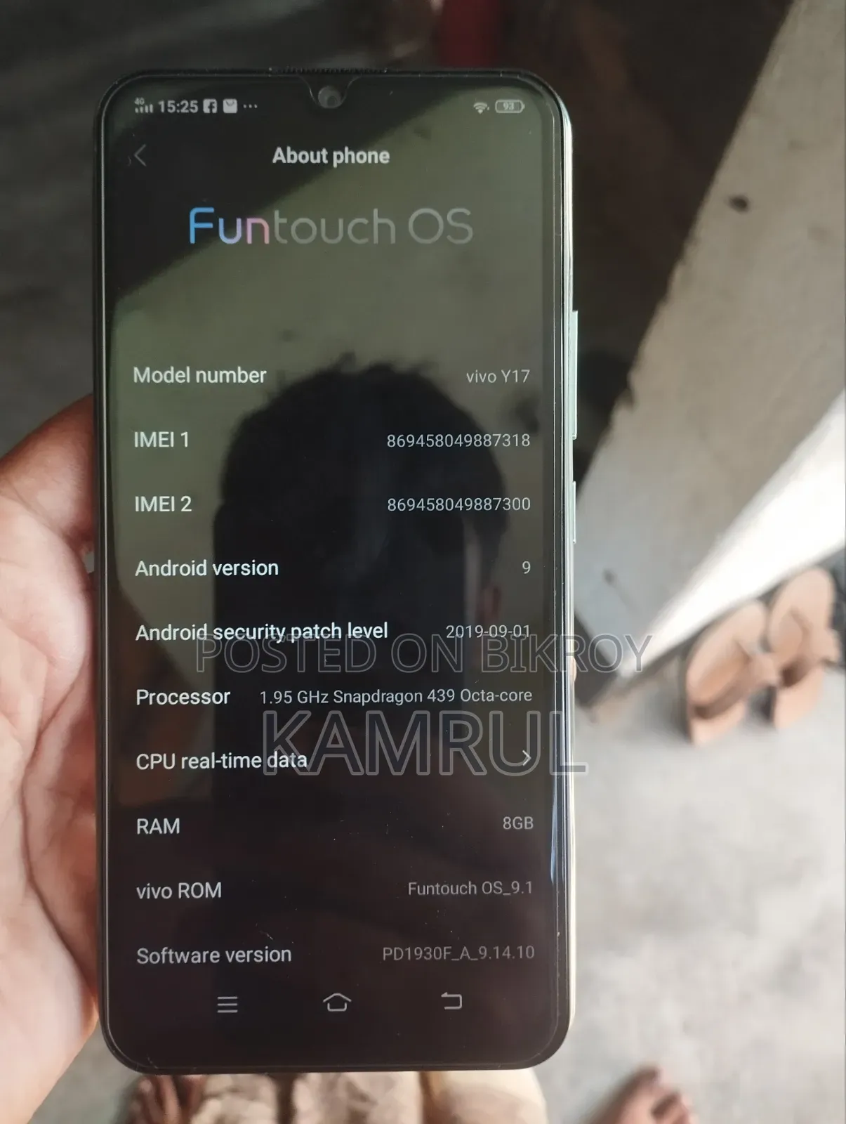 Vivo Y17 256 GB Blue