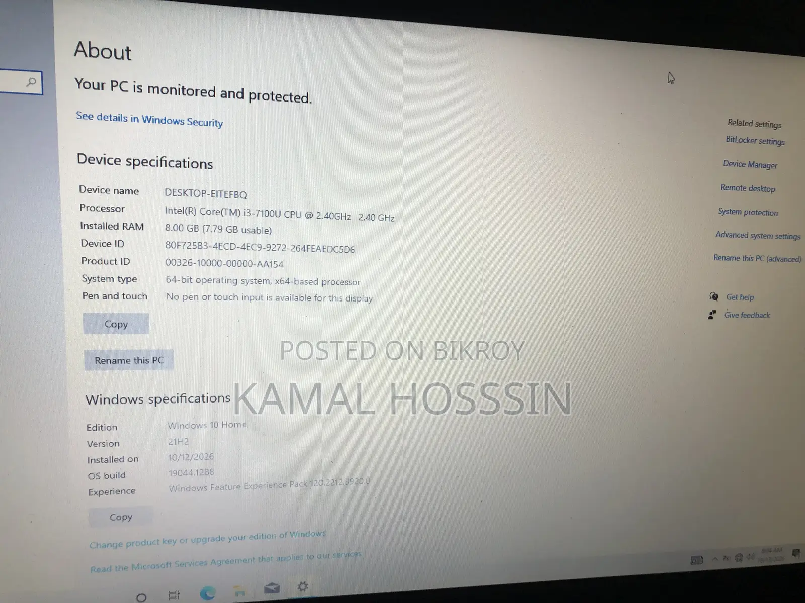 Laptop Dell Inspiron 15 3000 8GB Intel Core i3 SSD 128GB