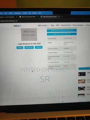 ল্যাপটপ অ্যাপল ম্যাকবুক এয়ার ২০২২ এম২ ১৬জিবি অ্যাপল এম২ এসএসডি ২৫৬জিবি