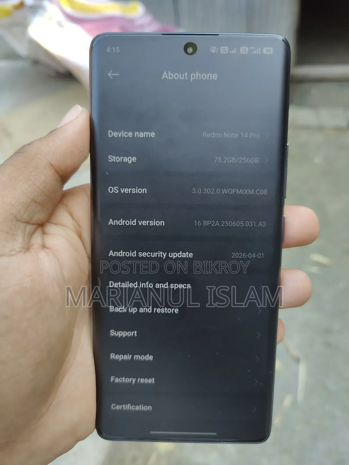 Xiaomi Redmi Note 14 Pro 256 GB Black