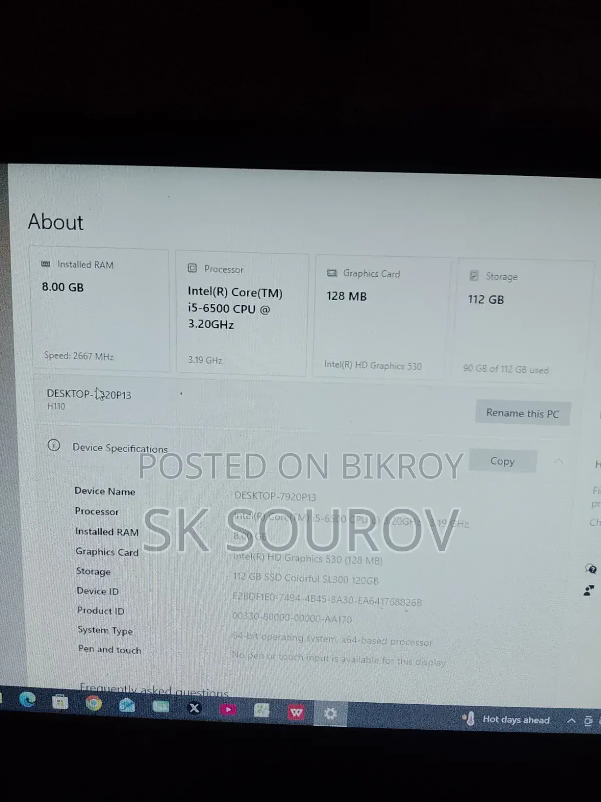 New Desktop Computer 8GB Intel Core i5 SSD 128GB