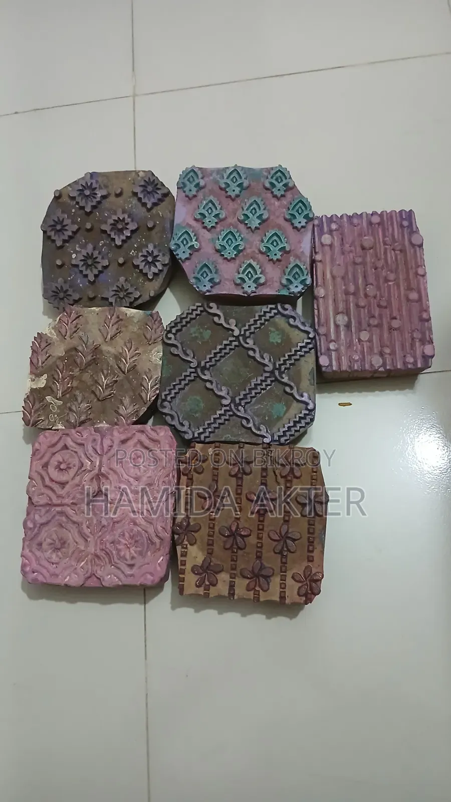Some Block Print Dies Used for Sarees or Kameez