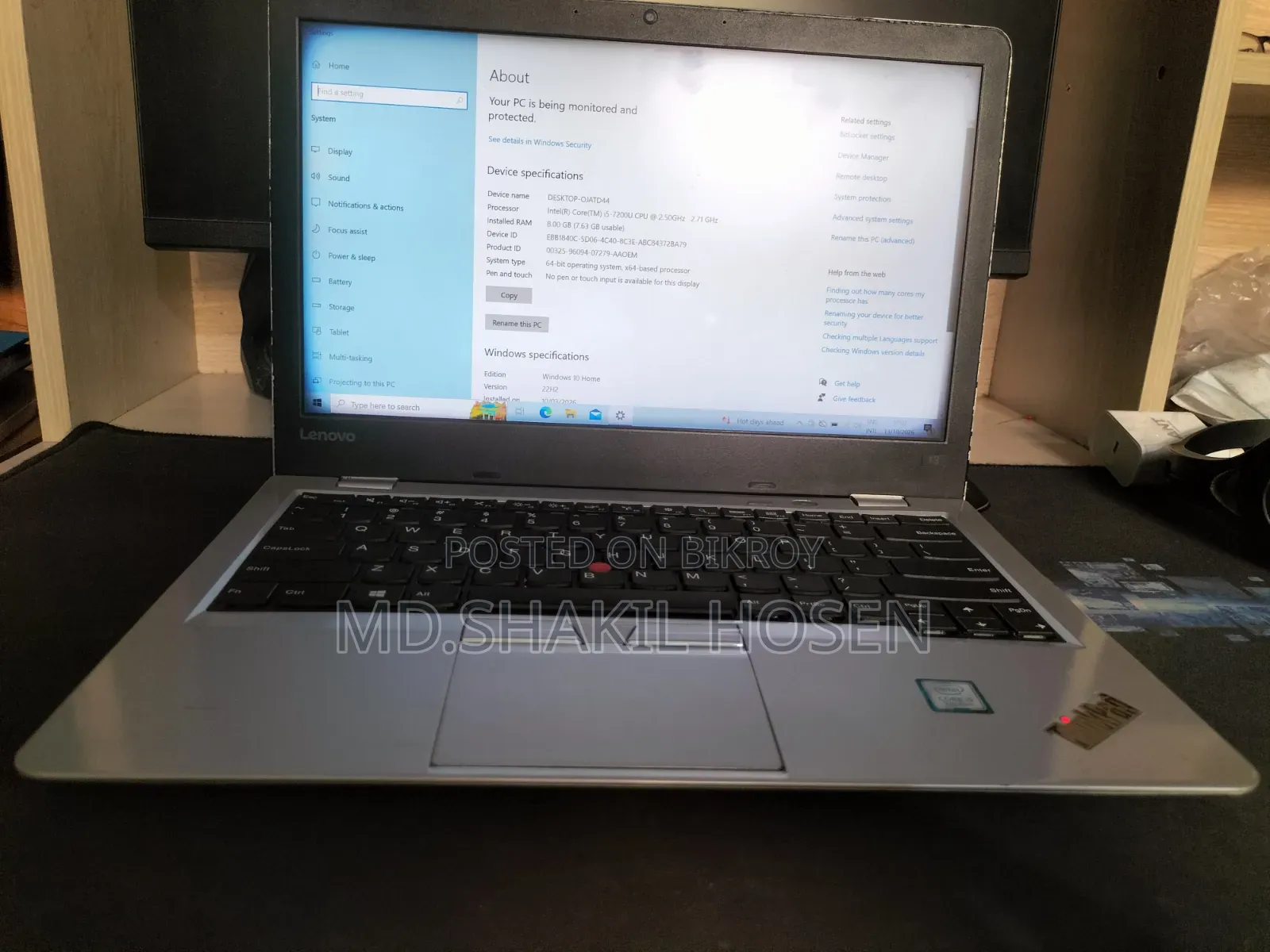 Laptop Lenovo ThinkPad T470 8GB Intel Core i5 SSD 256GB
