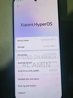 শাওমি রেডমি নোট ১৪ ৫জি ২৫৬ জিবি সাদা