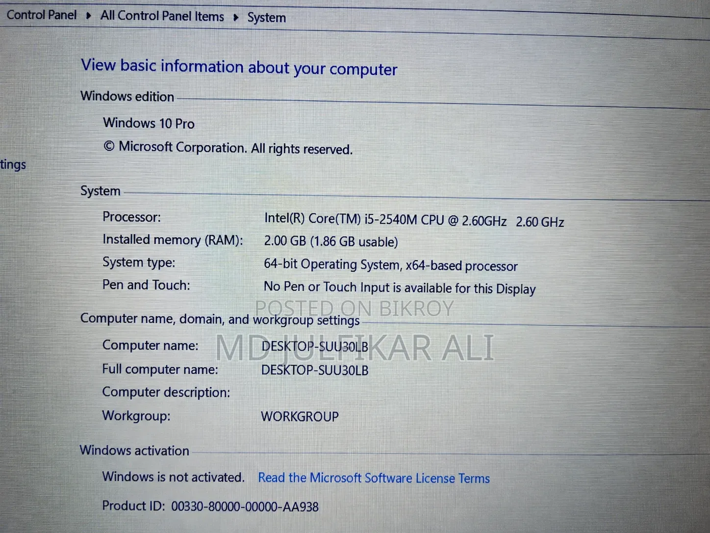 Laptop Fujitsu Lifebook LH520 2GB Intel Core i3 SSD 256GB