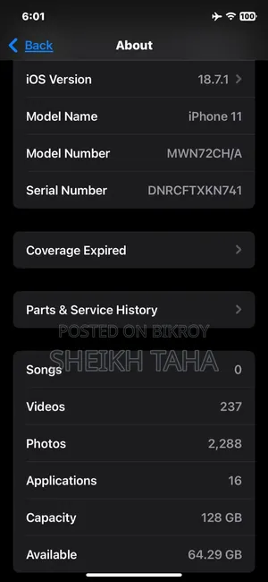 Apple iPhone 11 128 GB Black