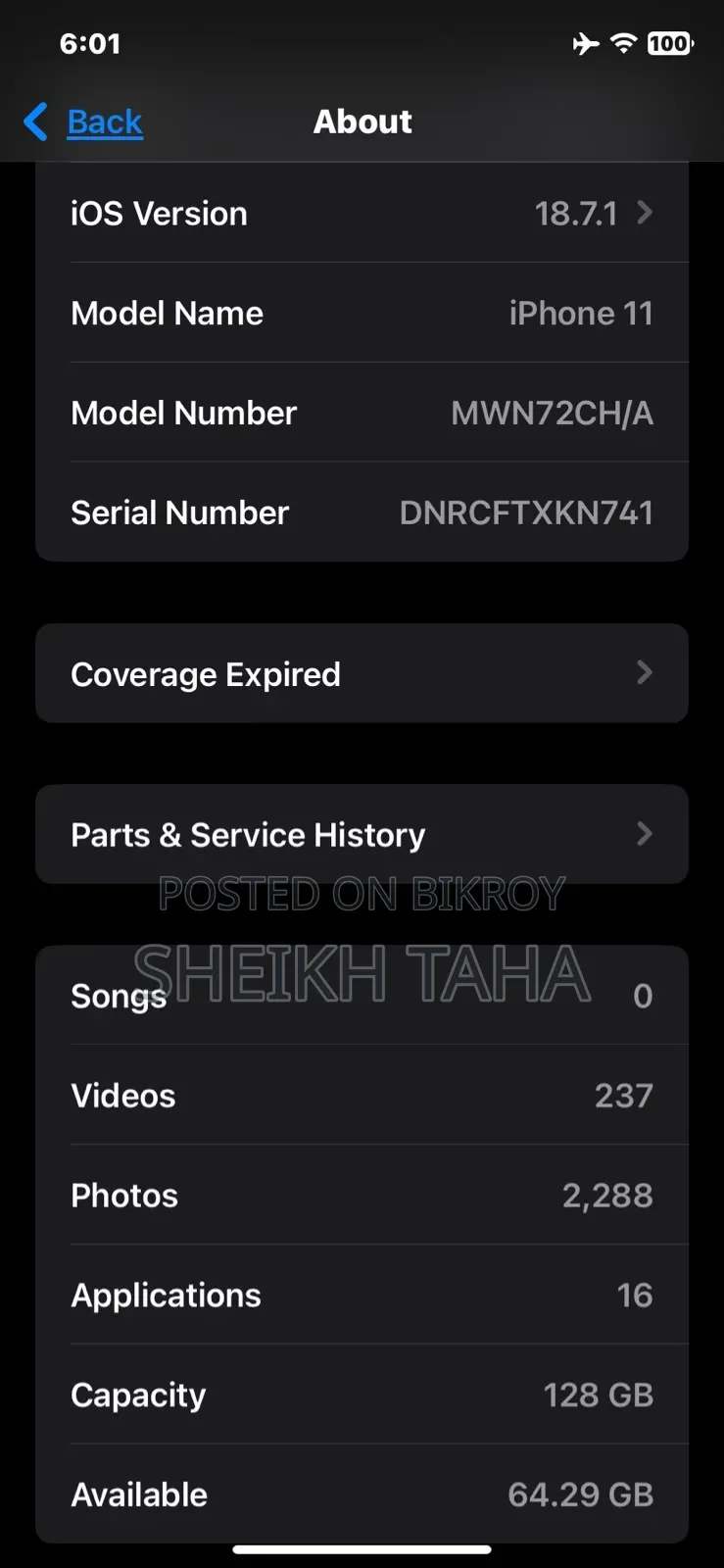 Apple iPhone 11 128 GB Black