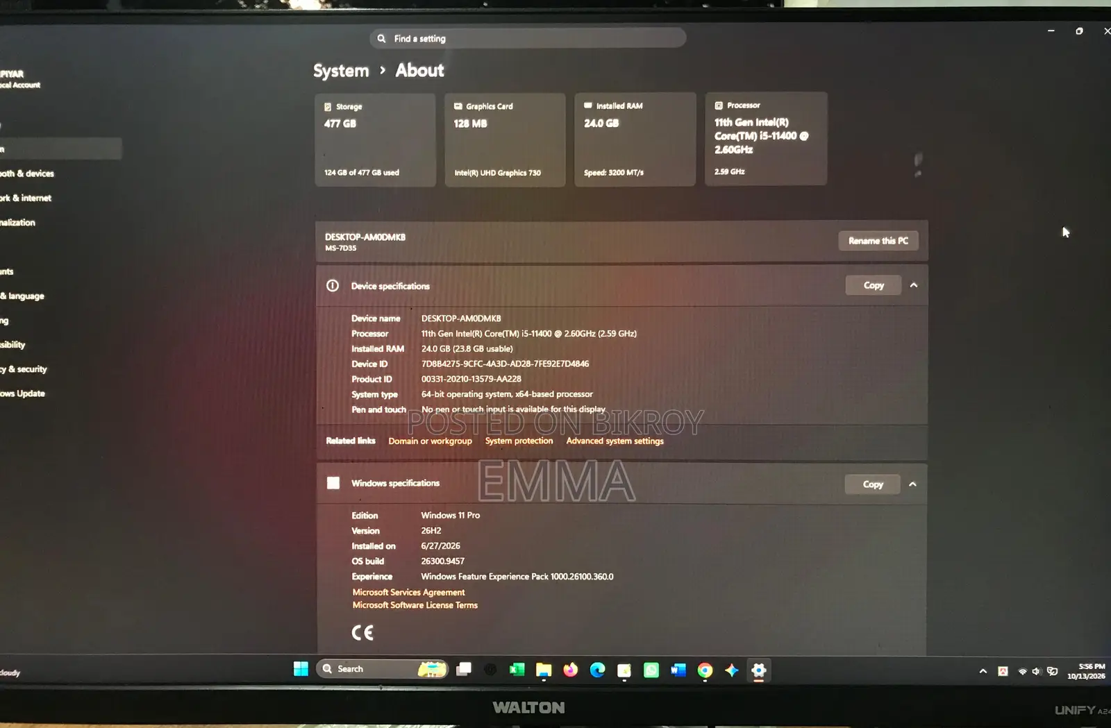 Desktop Computer MSI 24GB Intel Core i5 SSD 500GB