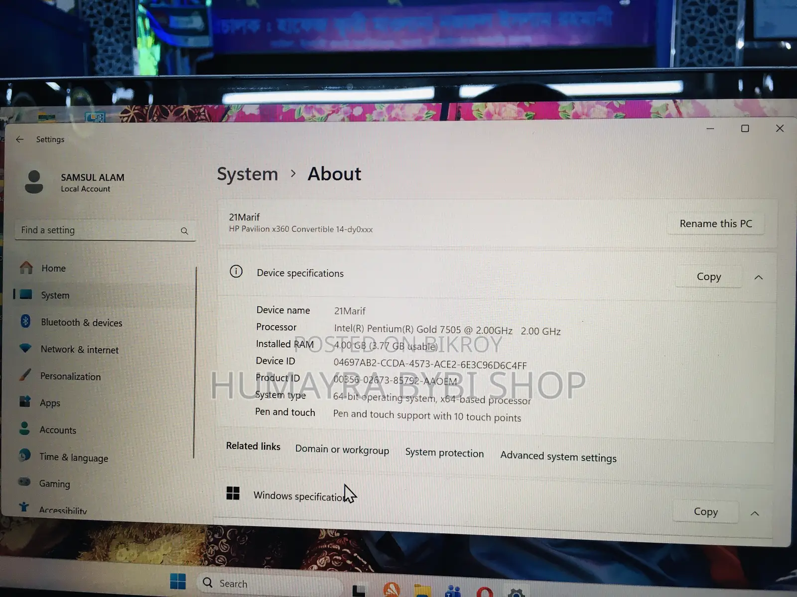 Laptop HP Pavilion x360 14 4GB Intel Pentium HDD+SSD 256GB