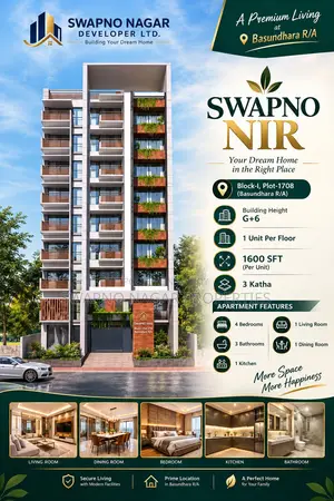 4 Bedroom Apartment in Swapno Nir-2, Basundhara for sale