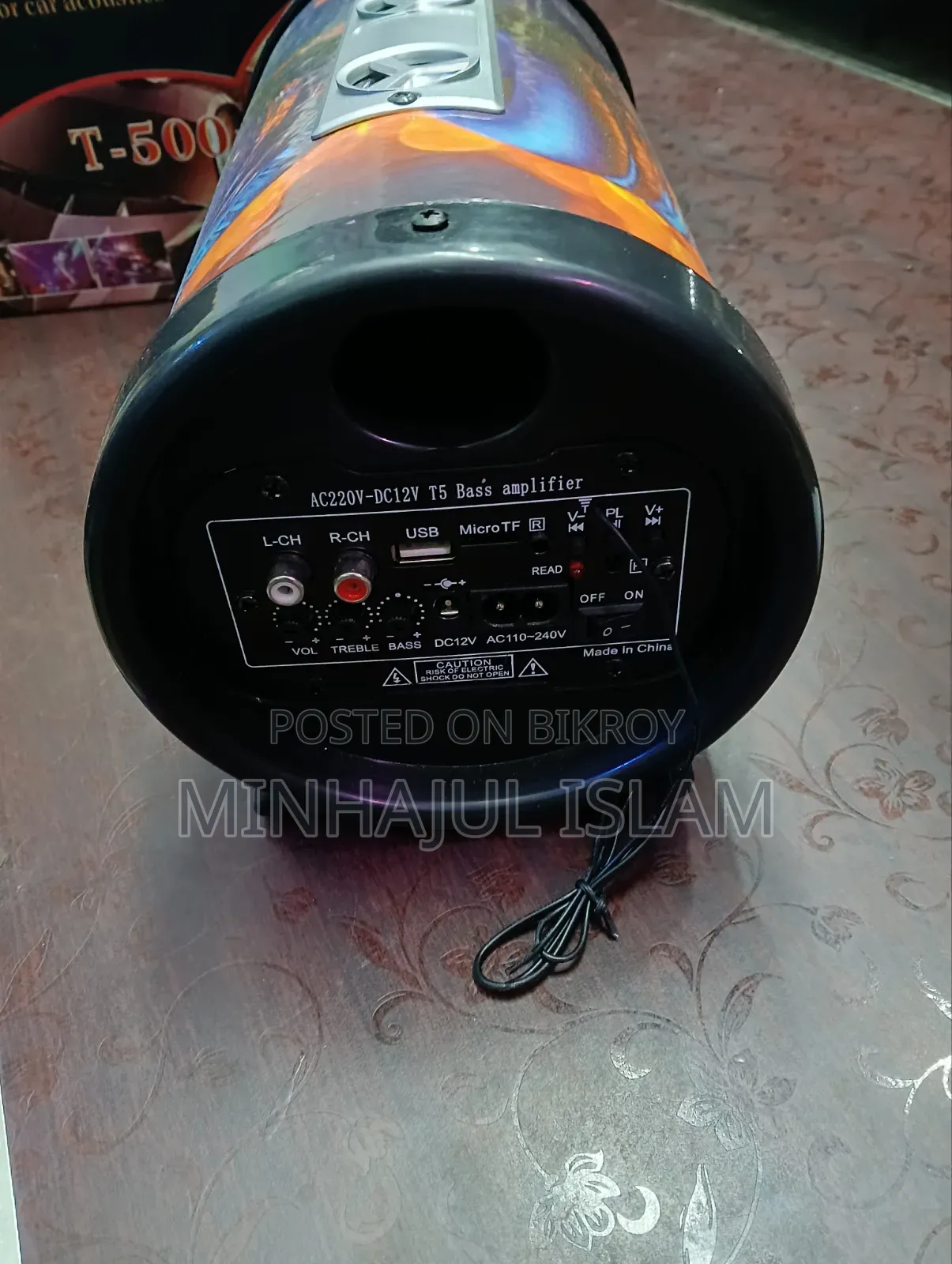 T-500 Bass Speaker Box | Bluetooth, USB and Memory Card Support