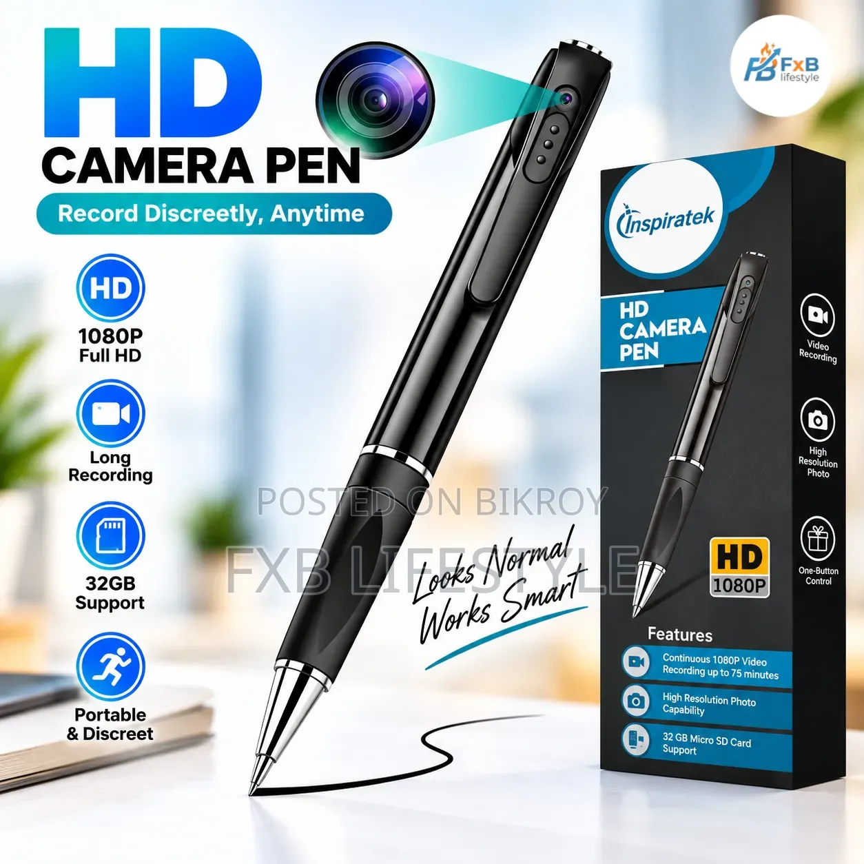 W8 Mini FHD Portable 1080P Hidden Spy Pen Camera