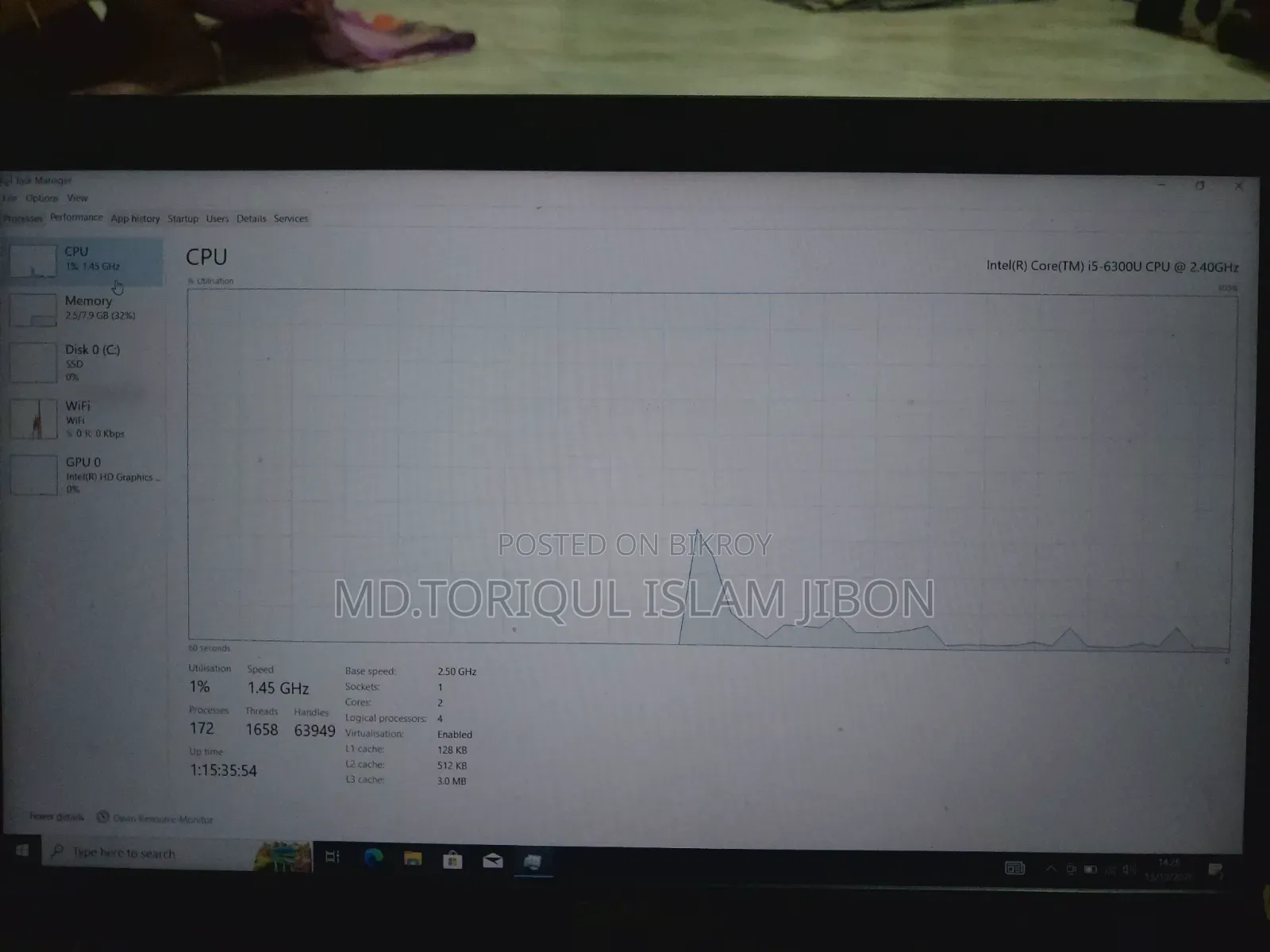 Laptop Dell Latitude 7480 8GB Intel Core i5 SSD 128GB