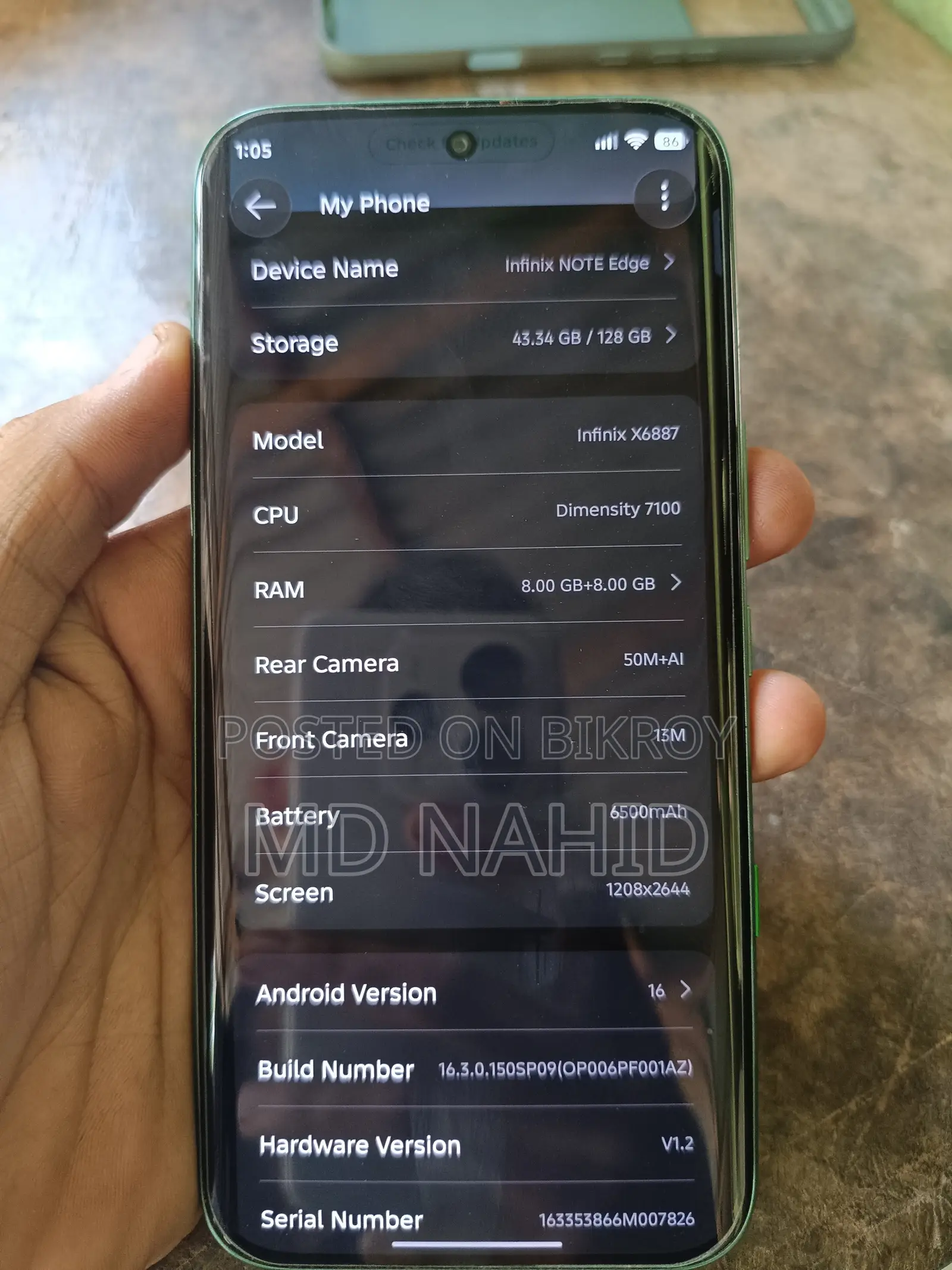 New Infinix Note Edge 128 GB Green