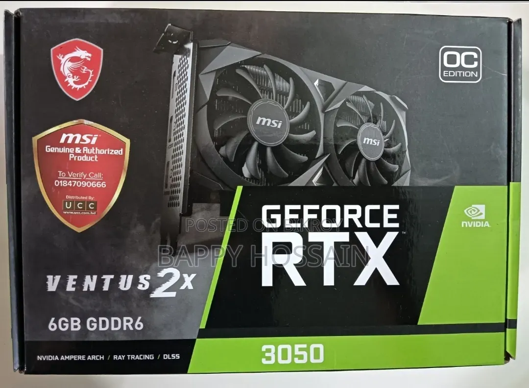 Msi Geforce RTX 3050 Ventus 2x E 6g Oc 6gb Gddr6 Graphics Card