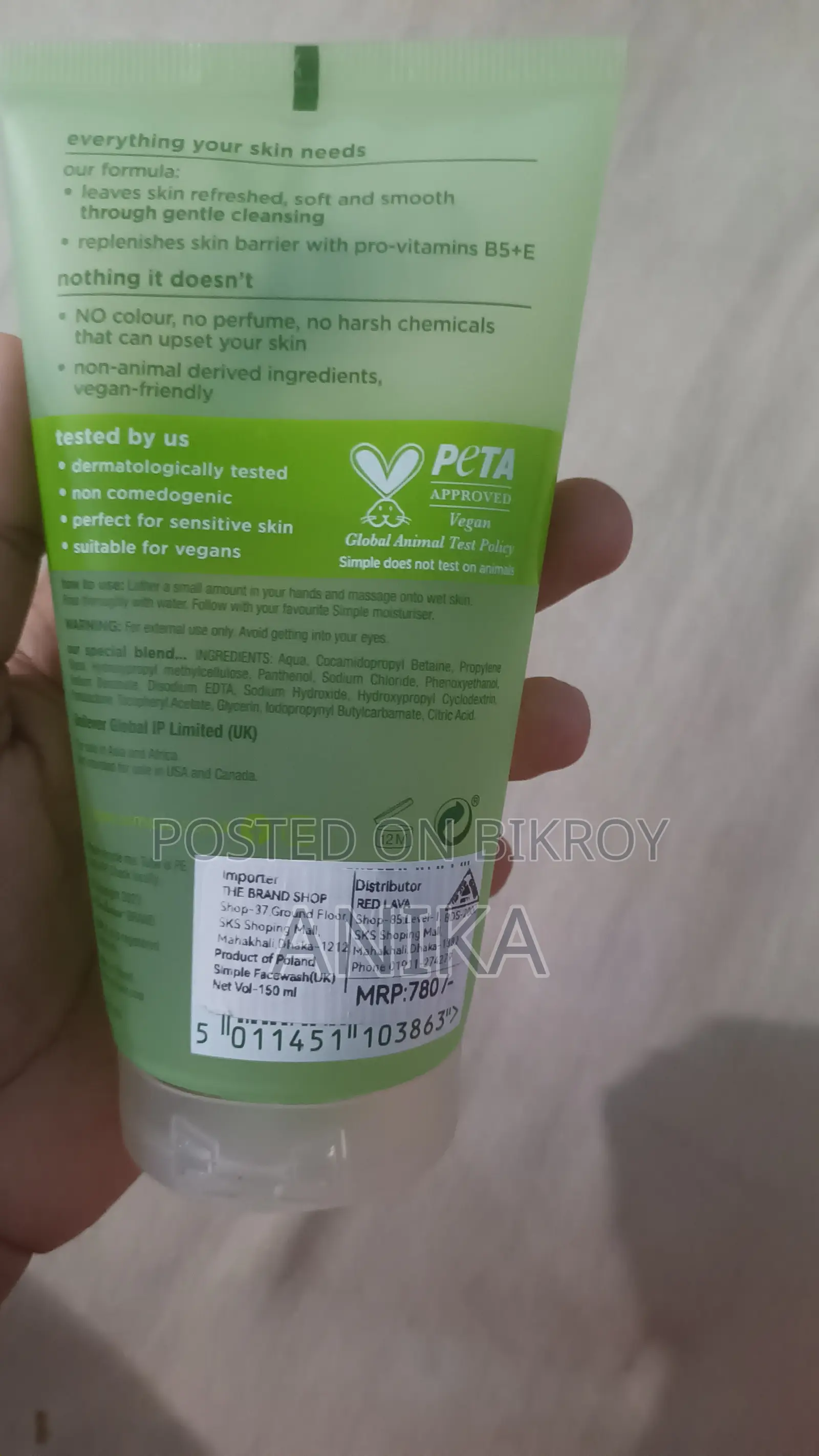 Simple Refreshing Facial Wash-150ml